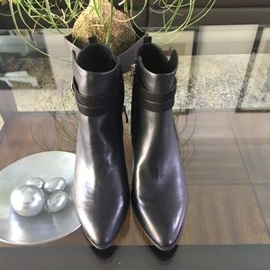 Essex Lane Black Faux Leather Ankle Boots,…